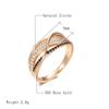Kinel Fashion Rose Gold Ring For Women Zircon Crystal Jewelry