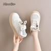 Fashion Thick Sole Women's Vulcanize Shoes Cute Cat's Paw Flat Lace Up Sneakers Korea Style Chic Ladies Casual Shoes School Walking