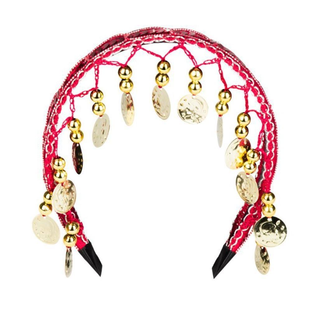 

Ethnic Head Chain Multicolored Headband Fashion Headpiece Girls рожевий червоний колір