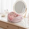 Travel Makeup Bag with Brush Compartment & Handle Puffer Makeup Pouch Travel Toiletry Bag Pouch Wash Bag for Women Travel Makeup