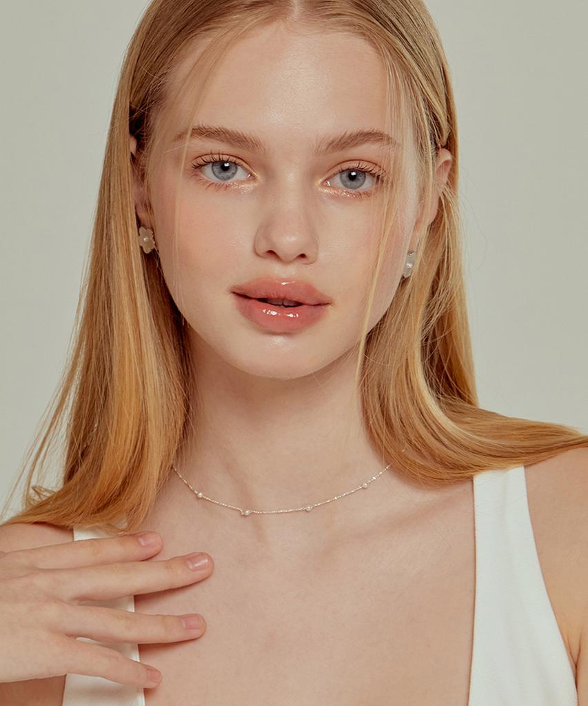 Tatiana (Silver 925) Pearl Ball Chain Necklace Nz2014