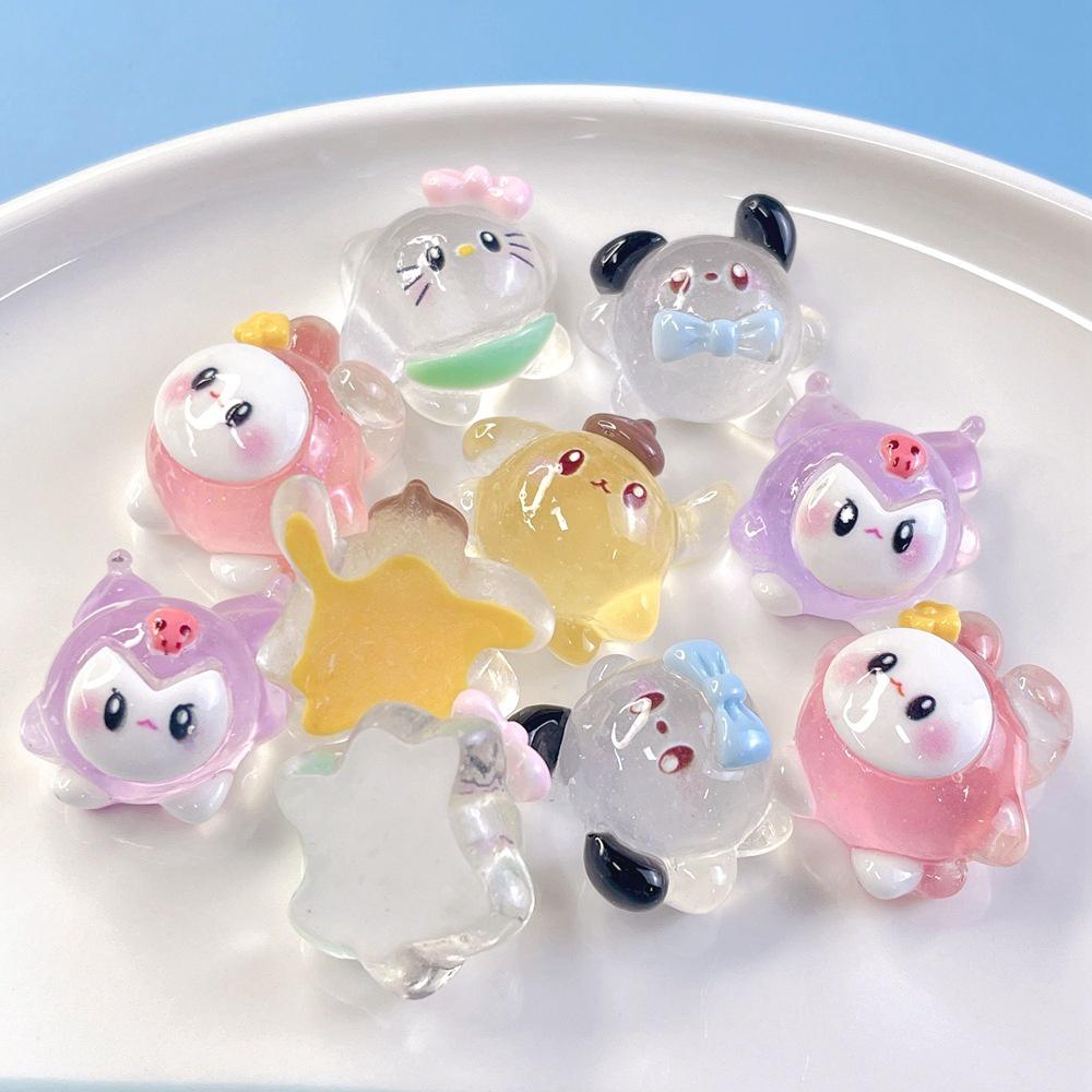 Entzückende Nachtleuchtende Cartoon-Resin-Accessoires der 4. Generation für DIY-Haarspangen und Handyhüllen