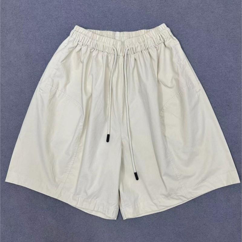 Johnature Japonské šortky se stahovací šňůrkou s vysokým pasem Dámské Letní Volné Ležérní Široké Pětipokladové Kapsáčové Kalhoty