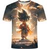 Anime tričko 3D potisk komiksový nový letní tričko, módní tričko s krátkým rukávem pro muže a ženy černé s kulatým výstřihem.