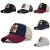 Trendy Animal Embroidery Mesh Baseball Cap Unisex Cotton Casual Sun Hat Wholesale