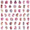 50 Cute Style Pink Pony Graffiti Stickers Mobile Suitcase Waterproof Decorative Stickers Children's Hand Account Stickers