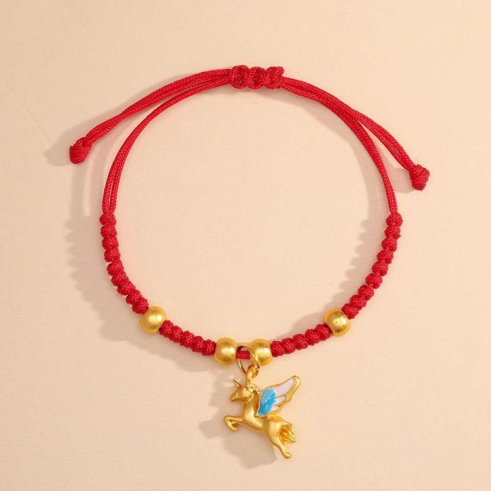 2026 Pferdejahr Pferdejahr Armband Tierkreisjahr Glücksarmband Glückliches Pony Rote Schnur Paar