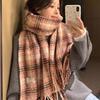 Plaid Scarf Winter Shawl Atmosphere Warm Scarf Imitation Cashmere Retro New Versatile