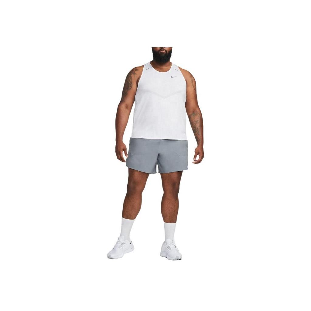 Nike Rise 365 Solid Logo Round Neck Sleeveless Running Vest Men Tops White CZ9179-100