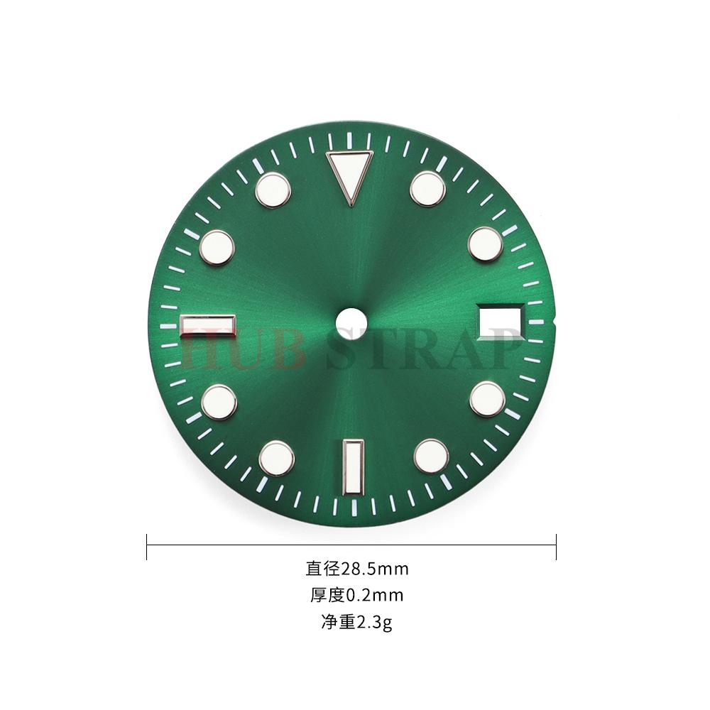NH35 28.5mm Green Luminous Dial Mariner Watch Dial Suitable for NH35 NH36 4R36 Movement Watch Accessories Watch Repair Tools