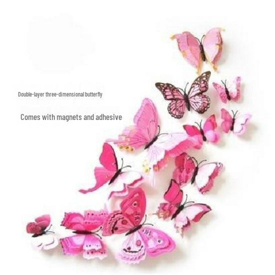 3D Butterfly Decorative Sticker with Adhesive - Perfect for Walls, Weddings, and Fridge Magnets.