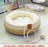 Scratch Resistant Cat Bed Four Seasons Rattan Woven Removable Washable Upholstery Floor Sleeping Pet House Supplies For Cats