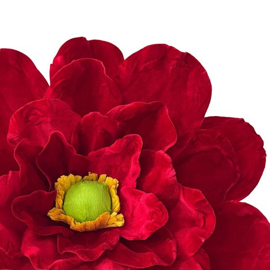 Large Velvet Artificial Magnolia Flower Christmas Faux Red Poinsettia Flower for Wedding Party Christmas Home Decor