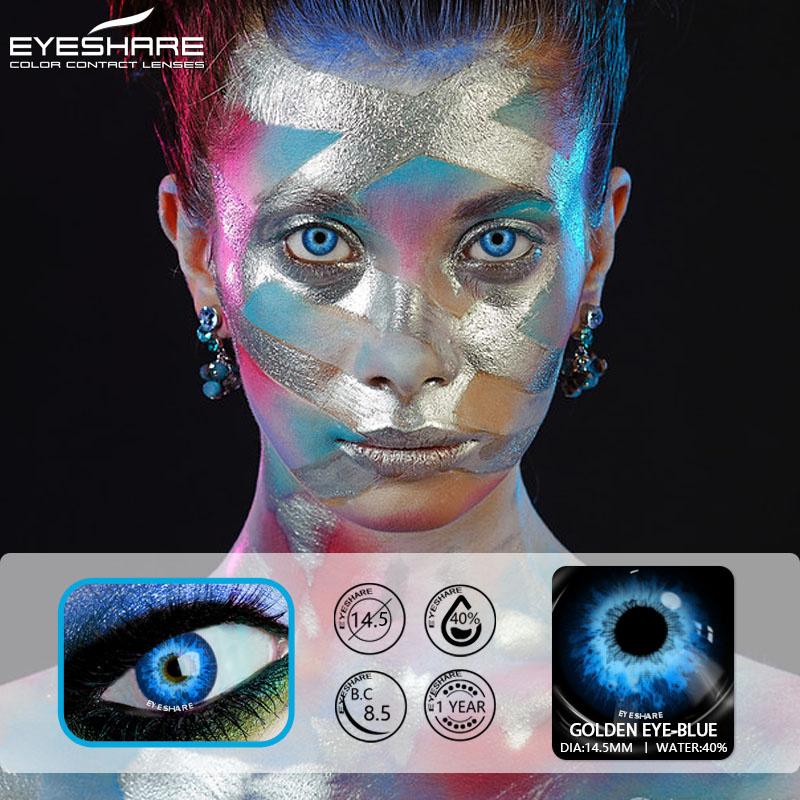 1pair Halloween Color Contact Lenses Cosplay Contact Lenses Anime Red Eye Lenses Blue Makeup Contact Lens Yellow Lenses