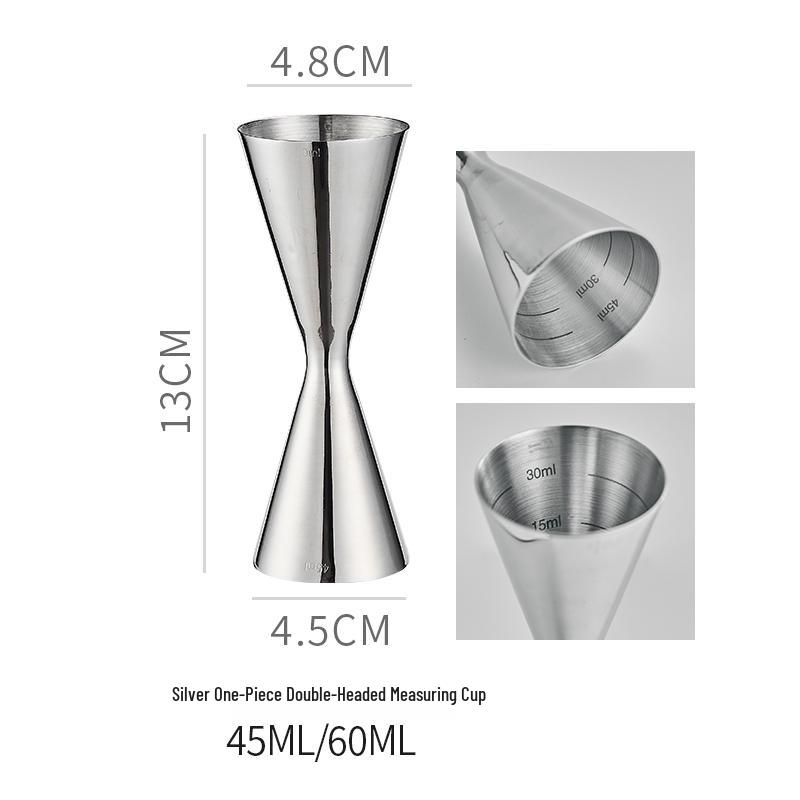 Double-Headed Stainless Steel 304 Gold Ring Jigger with Scaled Measuring Cup for Cocktails
