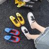 Soft bottom super fire color matching bag head half slippers women's summer wear 2025 spring new flat bottom lazy one pedal sandals