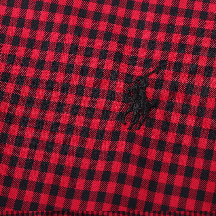 Polo Ralph Lauren Plaid Print Polo Collar Single-Breasted Casual Long Sleeve Shirt Men shirts Red 710881854-001