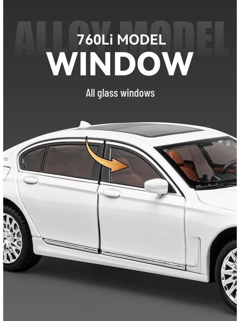 1:24 Bao 760LI Alloy Car Model with Pull Back Action, Sound & Light - Children's Toy & Indoor Ornament, TikTok-Recommended.