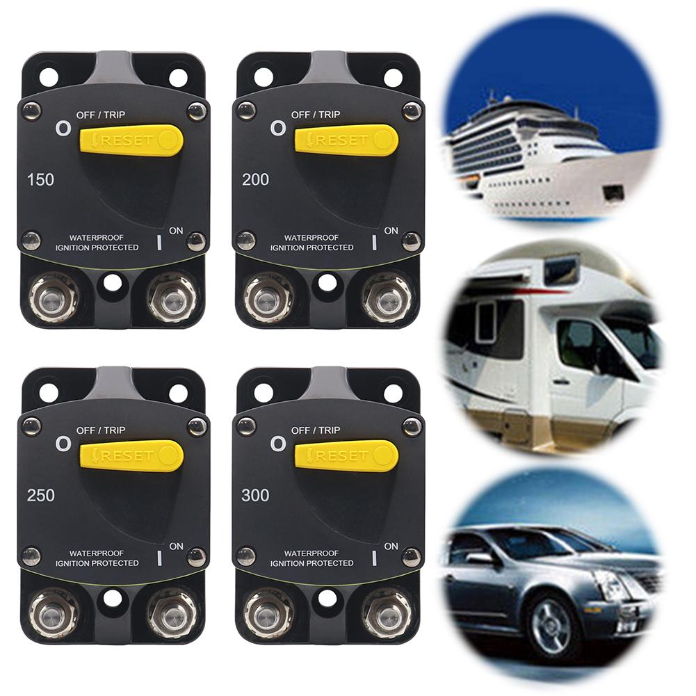 DC 48V Jistič 150A 200A 250A 300A s manuálním resetem Jistič AMP pro automobilový audio zesilovač pro námořní vozidla RV lodě