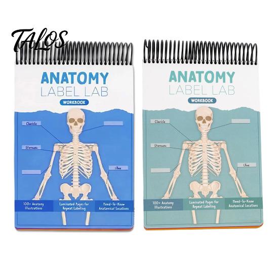 A&P Exam Prep Materials Anatomy Label Lab Workbook Human Illustrations 100+ Reusable Practice Book Full-Color Dry-Erase Pages Educational Resource for