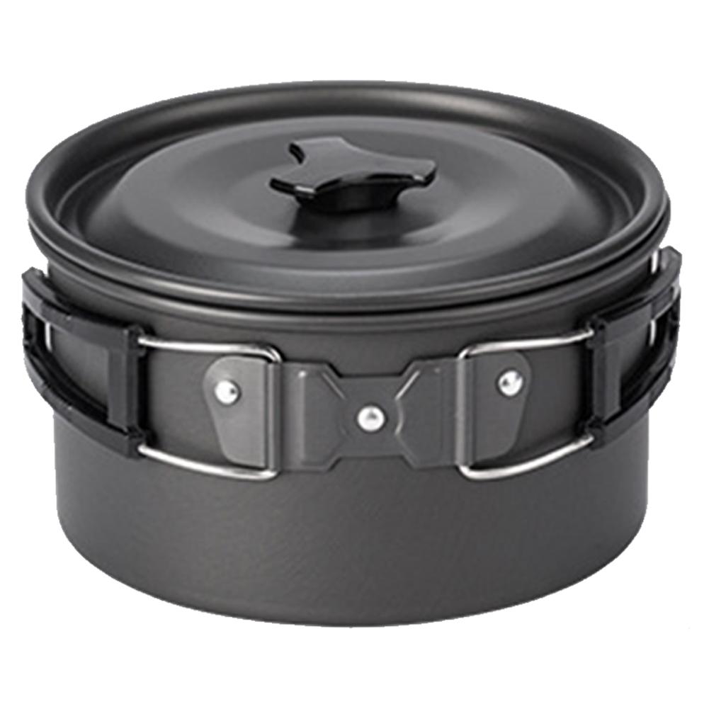 Portable Camping Pot with Lid and Folding Handle Camping Cookware Non-Stick Outdoor Cooking Pot for Camping Hiking