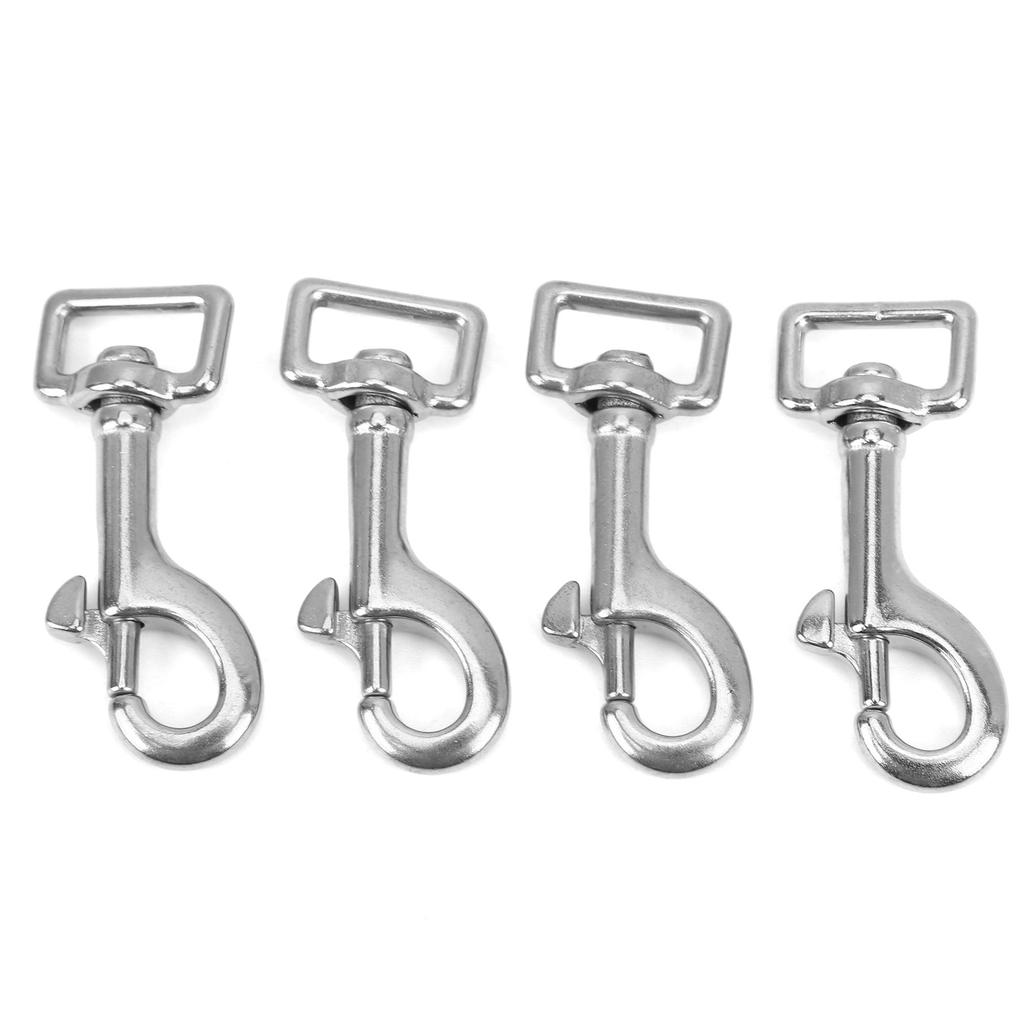 4 STÜCKE Karabinerhaken Quadratischer Ring Einzelkopf Haustierschnalle Edelstahl für Geldbörse Rucksack