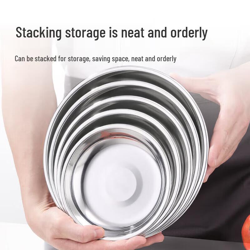 Huihuang 304 Stainless Steel Round Shallow Dinner Plate