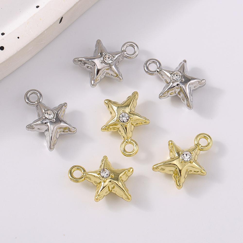 5 Stück Süße Legierung Strass Anhänger Charms für Schmuckherstellung DIY Ohrringe Armband Halskette Zubehör