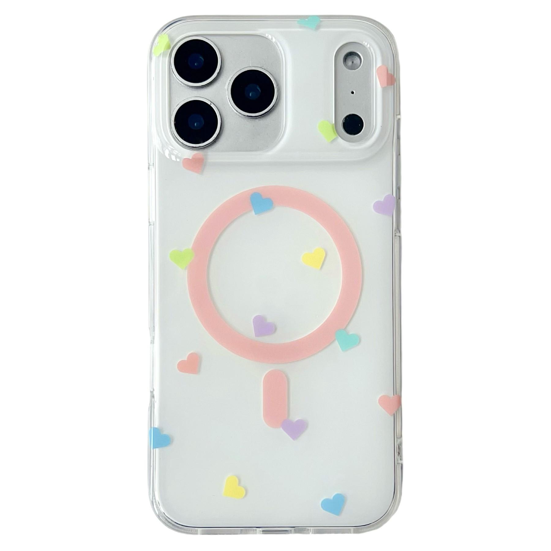

For iPhone 17 Pro Case Little Heart Pattern TPU + PC Protective Phone Cover Compatible with MagSafe