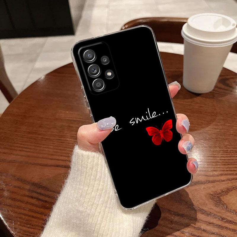 Butterfly Love Beautiful Clear Phone Case For Samsung Galaxy A56 A57 A37 A55 A54 A36 A35 A26 A25 A16 A17 A07 A52 A34 A21s Cover