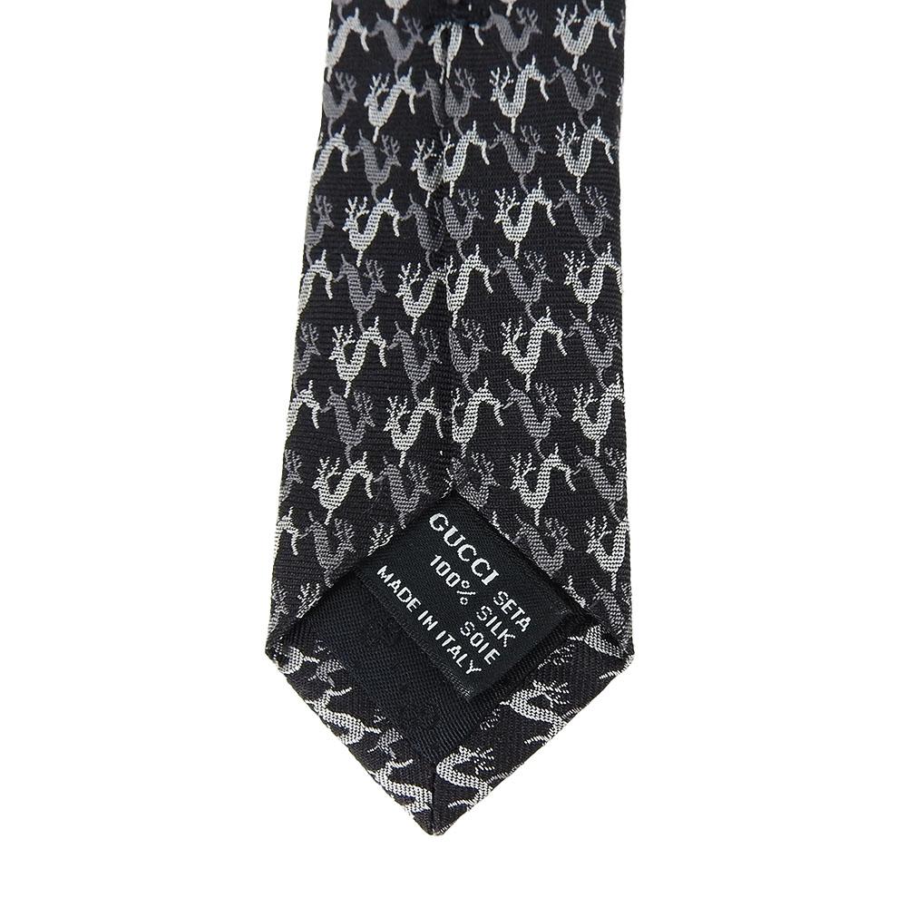 USED GUCCI necktie silk black business Fashionable Overall handle mens