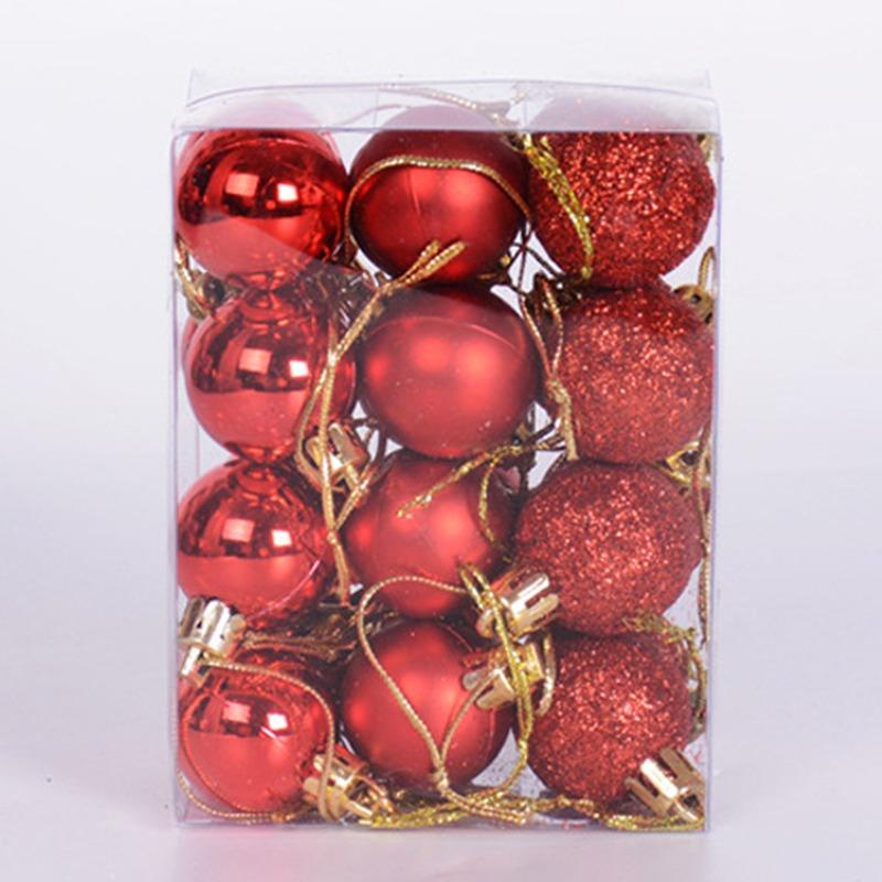 NEW 24pcs Christmas Balls 3cm Colored Ball Pendants DIY Christmas Tree Party Hanging Ornaments Set New Year Home Xmas Decoration