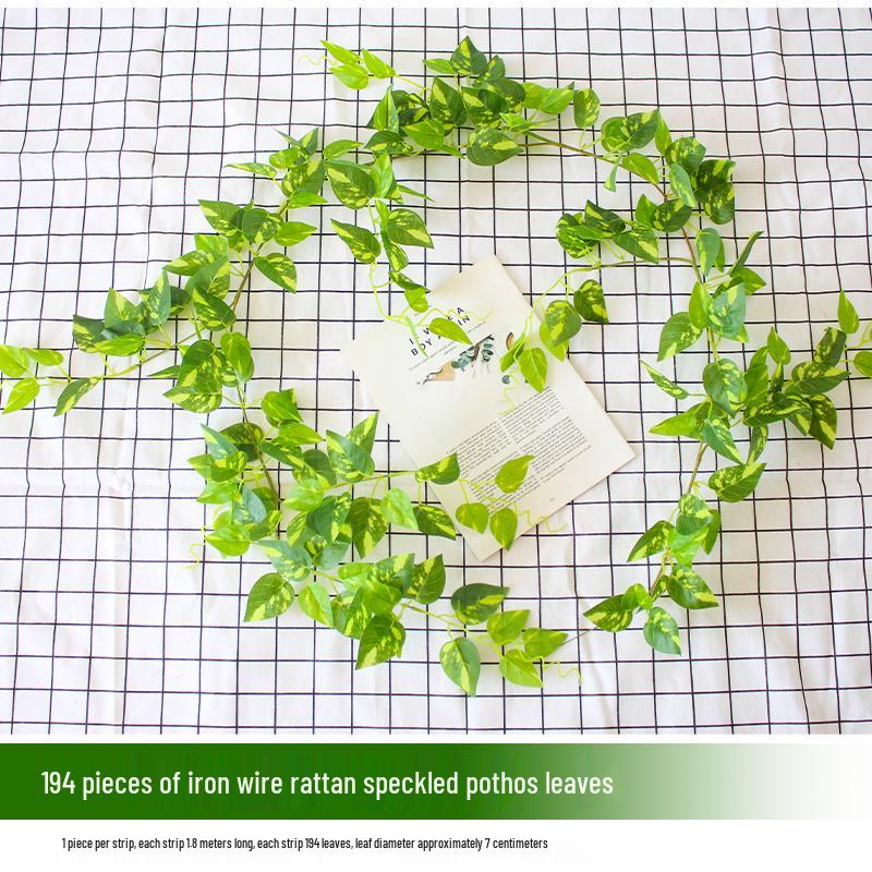 Rattan Pothos Artificial Leaf Vine for Indoor AC and Water Pipe Decoration
