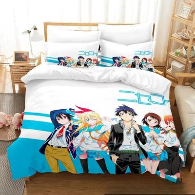 3D Print Anime Nisekoi False Love Comfortable Duvet Quilt Cover Pillowcase Bedding Set Children Bedroom Decoration Home Textile