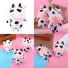 Adorable Black And White Cow Plush Toy Keychain Creative Stuffed Animal Gift