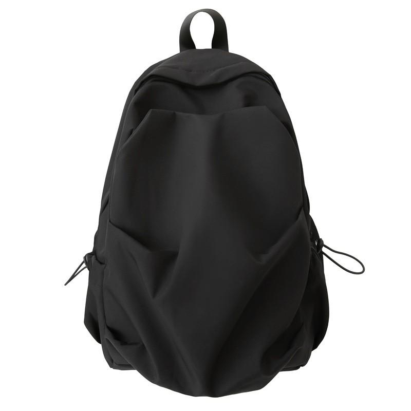

Nylon Casual Backpack For Men And Women With Zipper Closure And Phone Pocket For Daily Use Black