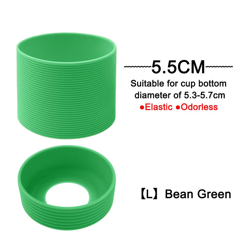 2Pc/Set 5.5cm 15 Colour Threaded Soft Silicone Cup Sleeve Bottom Heat Insulated Resistant Ring Sheath Anti Slip Good Toughness