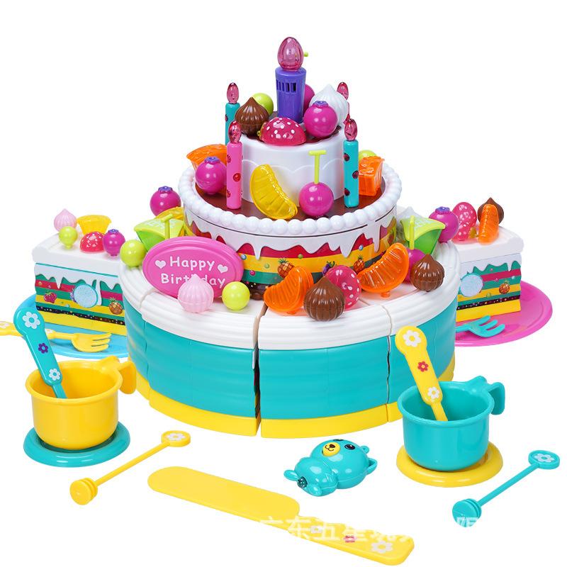 

Пятизвездочный набор для девочки, детская кухня, игровой домик, торт, игрушка «Сделай сам», модель, 2-6 лет, подарок на день рождения разноцветный