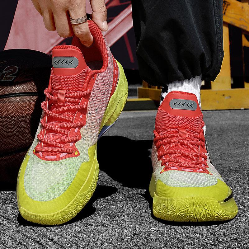 Neue Schnür-Low-Top-Atmungsaktive Basketballschuhe Herren Junior High School Schüler Spezial Stoßdämpfung Kampfsportschuhe