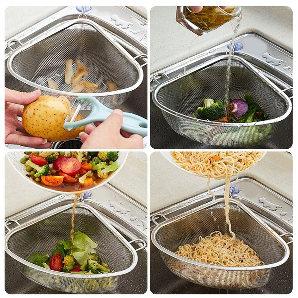 Stainless Steel Sink Drain Basket Multi-functional Leftover Sink Strainer Sink Filter