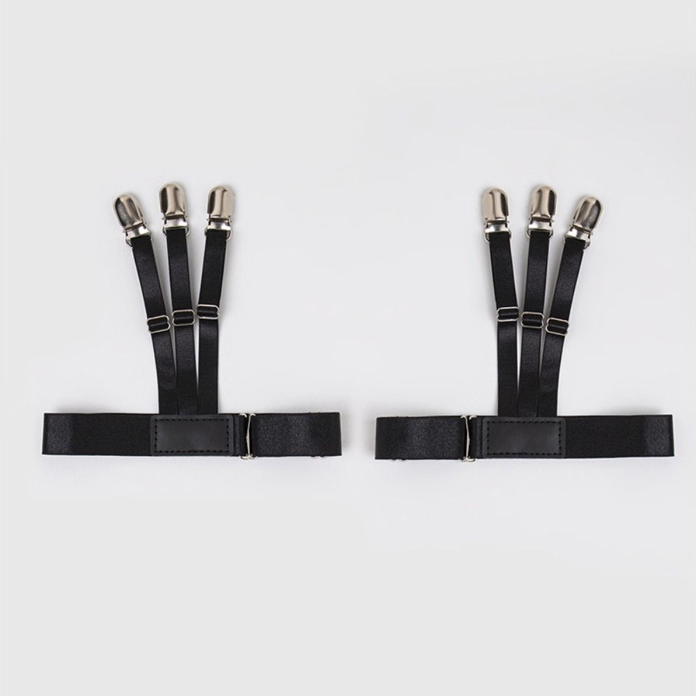 2Pcs Elastic Strap Shirt Holder Stays Non-Slip Locking Clips Leg Braces Loops  Business Accessory