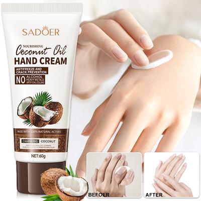 Crème Mains Hydratante à la Noix de Coco pour Peau Sèche et Gerçée Soin Hydratant Anti-Sécheresse Traitement Nourrissant