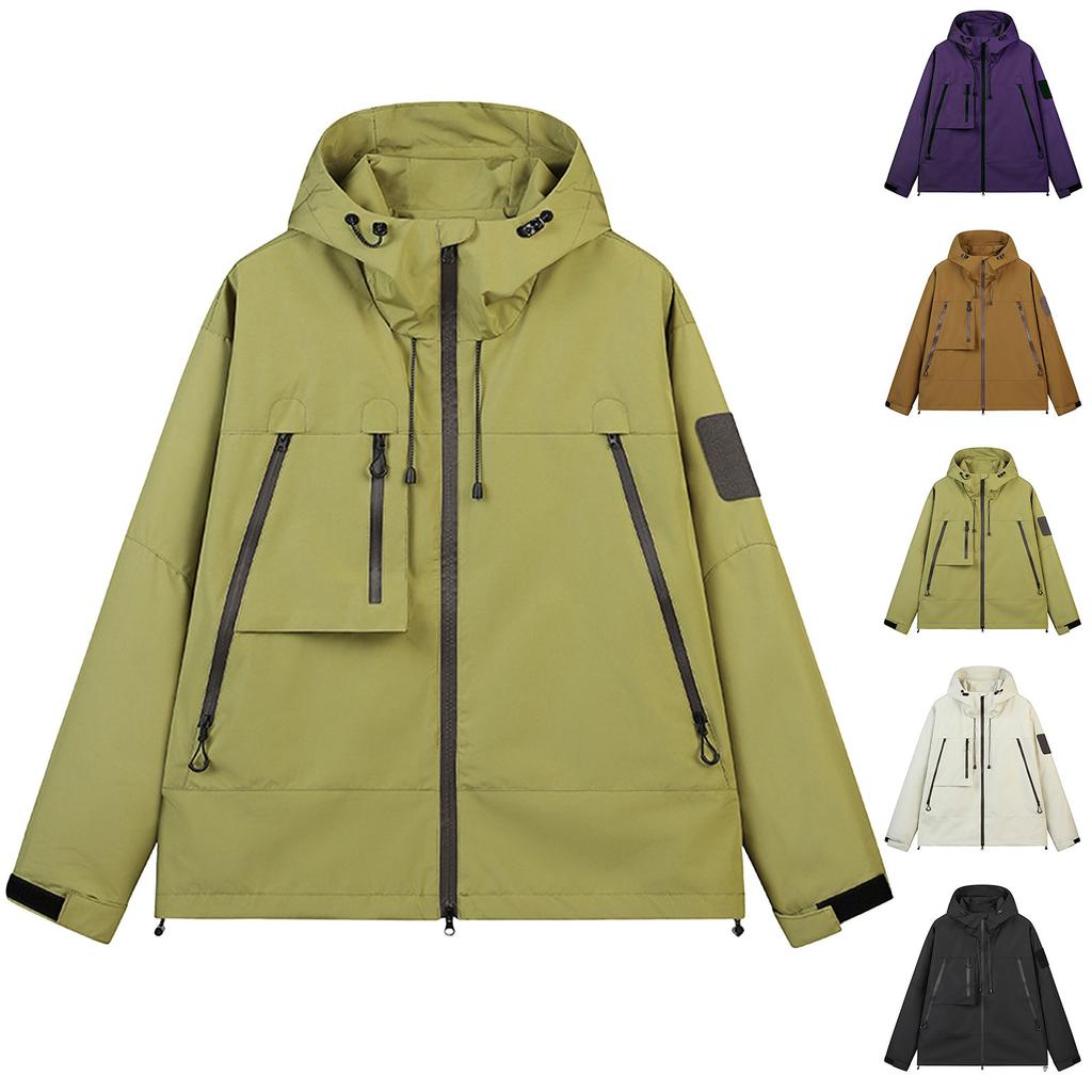 Unisex Autumn Casual Sports Windproof Jacket Zipper Workwear Jacket