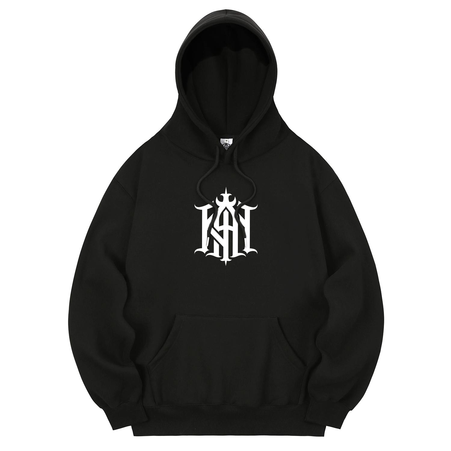 Khan 6312 Khb0002 Khan Symbol Fleece-Lined Hoodie - Black L