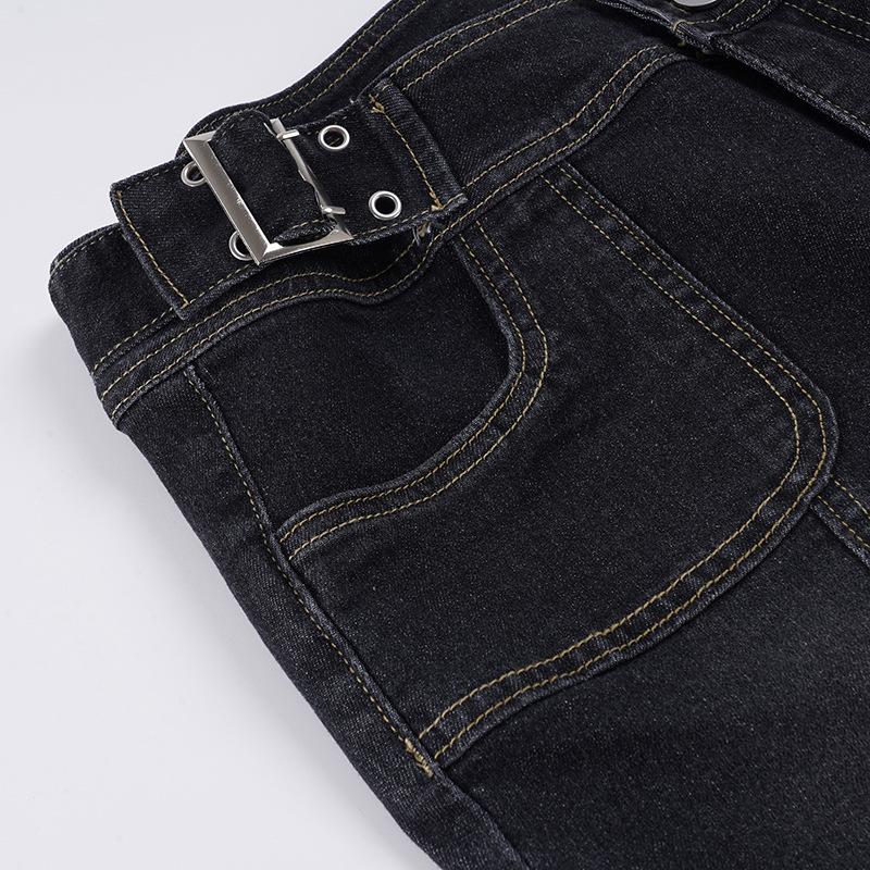 Women's 2026 Spring Retro Micro-Flare Black Jeans: Slimming, Body-Shaping, Low-Rise Long Pants