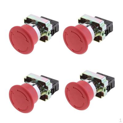 4 Packung 22mm Emergency Stop Push Button Assembly Release XB2-BS542 for Industrial Machine