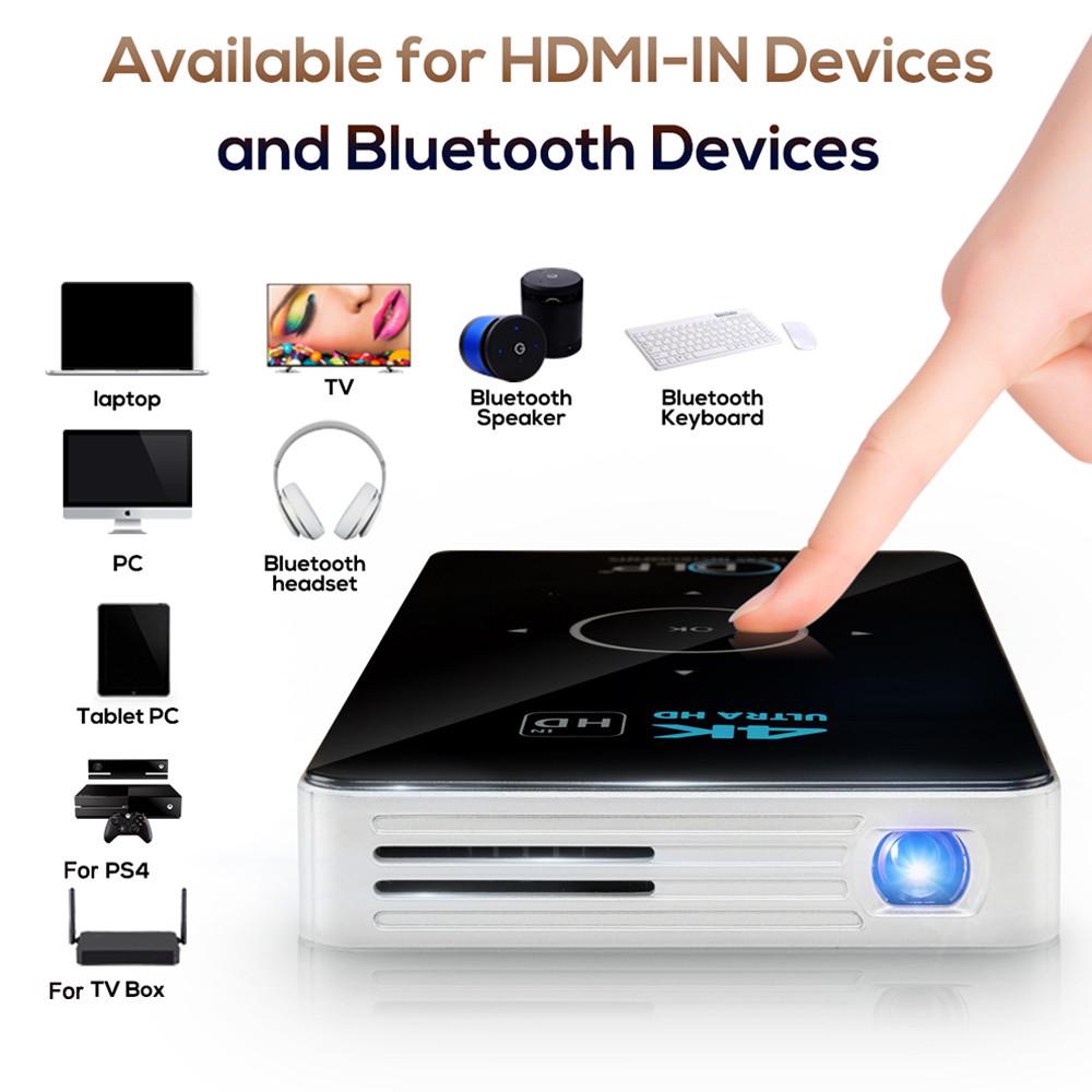 Buy Fashion Portable Smart Mini Projector Support 4K 1080P UHD HDMI USB ...