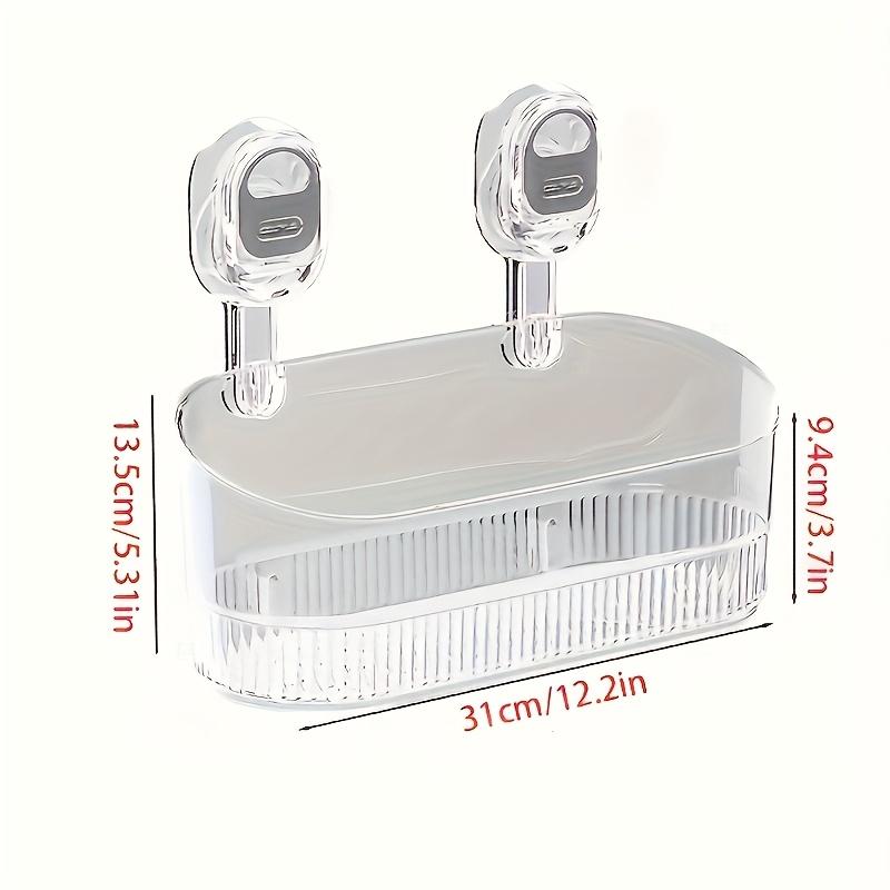 Luksusowa Ścienna Półka Storage z Przyssawką - Nie wymaga wiercenia, Wytrzymały Plastikowy Organizer na Akcesoria do Prysznica, Kosmetyki i Artykuły Toaletowe