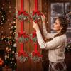 Durable Polyester Cabinet Ribbon Garland Vibrant Red Holiday Bow Ornament  Fireplace Mantel