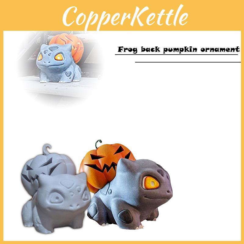 Entzückende handgefertigte Halloween-Kürbis-Resin-Ornamente mit Bisasam für gemütliche Räume